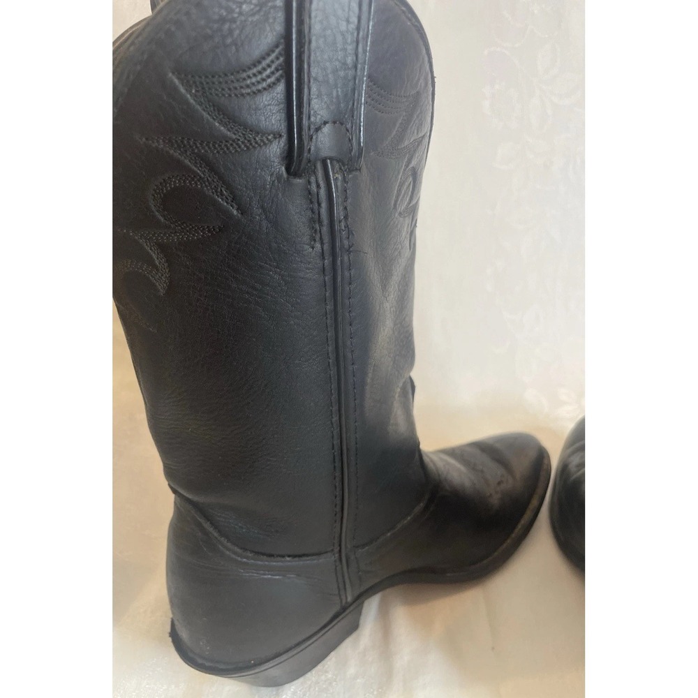 Laredo Womens Cowboy Boots Size 7 Black Leather Vintage Made in USA - Picture 8 of 10